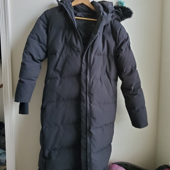 *Sold out*Authentic Canada Goose black label fur long jacket - Picture 1 of 4